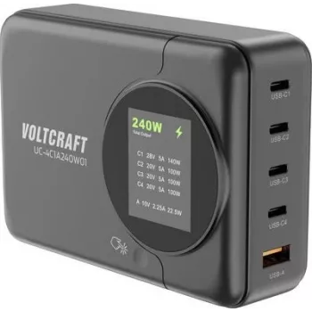 Voltcraft UC-4C1A240W01 stacja dokująca USB USB-C USB-A PD 3.0 Czarny Do wewnątrz (VC-16871780)
