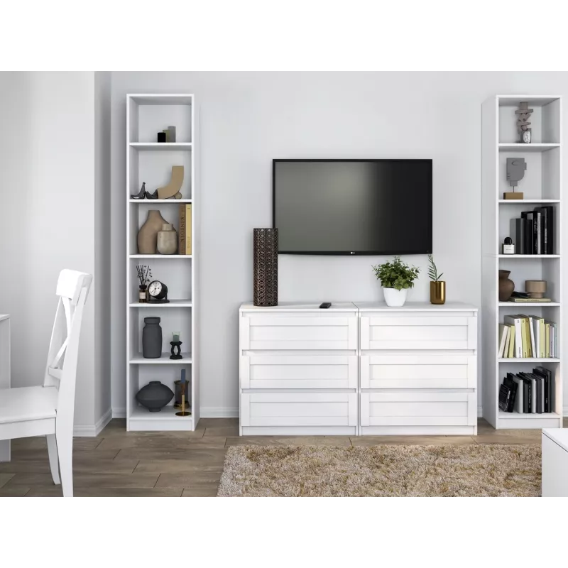 szafka ekspozycyjna top e shop W40 PAFOS BIA — biała płyta wiórowa, 290×400×2000 mm