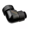 Alphacool Eiszapfen Złączka wkręcana do HardTube 13mm 90° obrotowa G1/4 - kątowa złączka zaciskowa do systemu chłodzenia cieczą - głęboka czerń