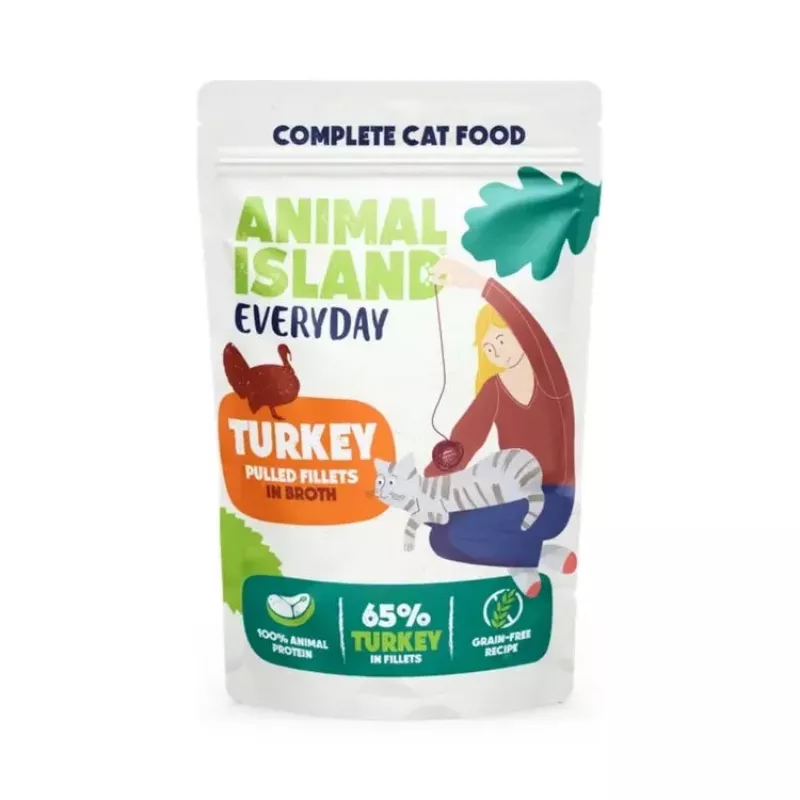 Mokra karma dla kotów animal island Everyday Filety z indyka i białej ryby w bulionie 4×85 g saszetka (4×85 g)