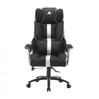 Fotel gamingowy White Shark LE MANS czarno-biały ergonomiczny design