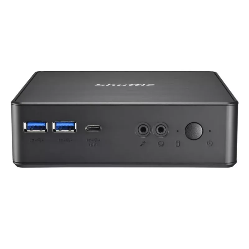 Shuttle XPC Nano PC NC40U, Intel Celeron 7305U, 1x HDMI, 1x DP, 1x USB-C/DP, 6x USB3.2, 1x zatoka 2,5 cala, 2x M.2, 1x LAN, RAID, praca 24/7, w zestawie VESA i stojak