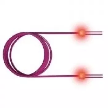 Sacon EasyLan FO LED Patch Cord Premium, Duplex - kabel krosowy - SC wielomodowe (M) do SC wielomodowe (M) - 3 m - światłowodowy - Duplex - 50/125 mikrometr - OM4 - fiolet wrzosowy, RAL