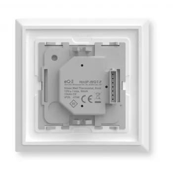 Szklany termostat ścienny Homematic IP model 161458A0 — cyfrowy, biały, 230 V, IP20
