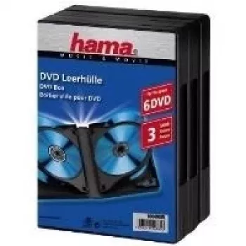 Hama DVD Box 6, czarny, opakowanie - 3 sztuki 6 płyt