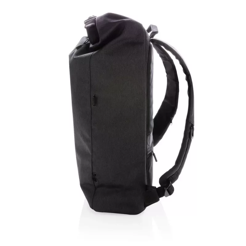 Plecak XDDESIGN Urban Lite Czarny — 21 l (z możliwością rozszerzenia do 27 l), przegroda na laptopa 15,6 cala, hydrofobowy, pasek do wózka