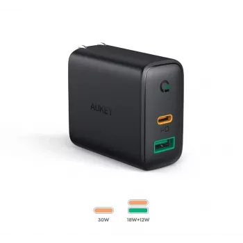 ścienny Charger 2xUSB Moc Delivery (1xUSB A+1xUSB C) 5.4A 30W Dynamic Detect PA-D1