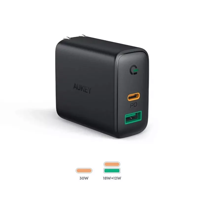 ścienny Charger 2xUSB Moc Delivery (1xUSB A+1xUSB C) 5.4A 30W Dynamic Detect PA-D1