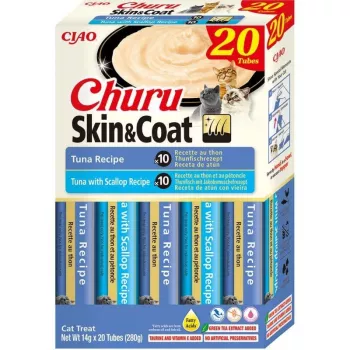 Mokra karma dla kota Inaba Foods Churu Skin & Coat Tuńczyk 20 x 14g (280g) saszetka