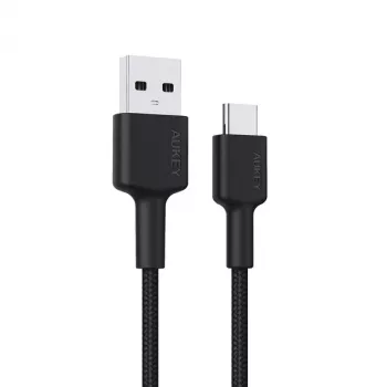 Kabel USB A na USB-C AUKEY CB-CD30 0,9 m — czarny, pleciony, USB PD 3.0, 0,48 Gbit/s