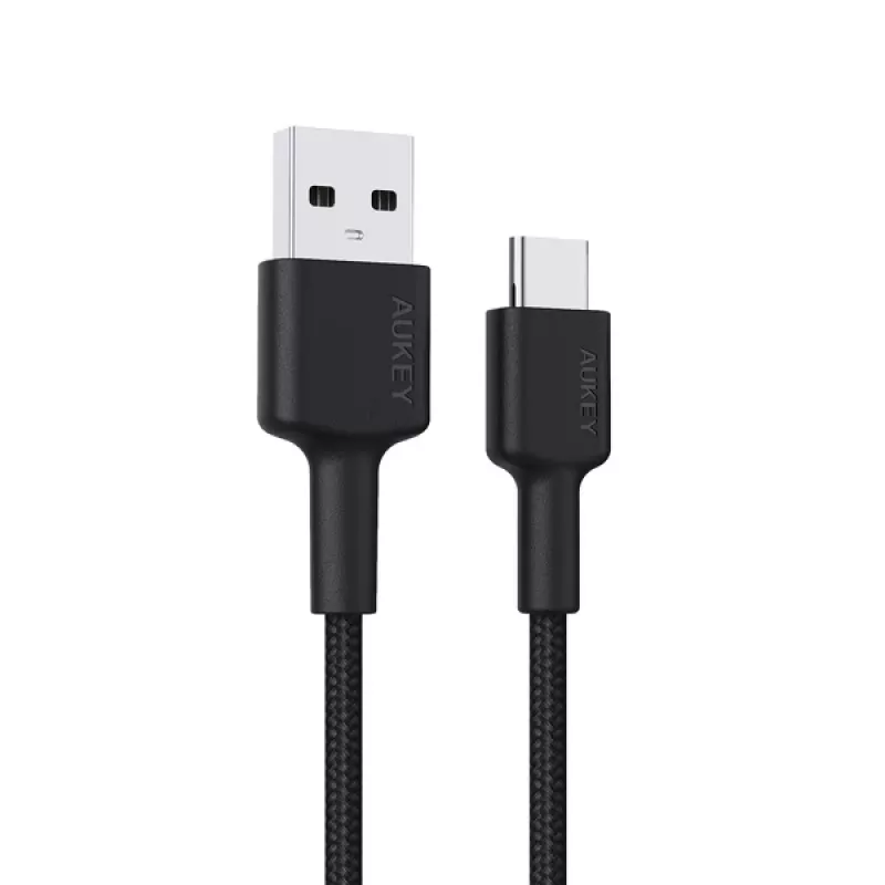 Kabel USB A na USB-C AUKEY CB-CD30 0,9 m — czarny, pleciony, USB PD 3.0, 0,48 Gbit/s