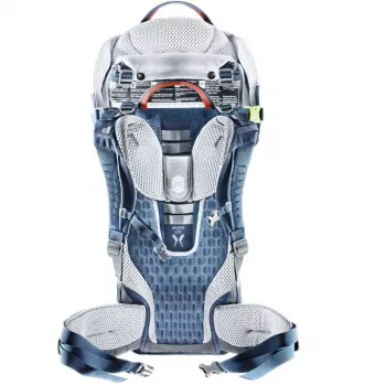 Plecak do noszenia dziecka DEUTER Kid Comfort Active — niebieski, poliamid, do 22 kg, daszek przeciwsłoneczny, podnóżek, VariQuick, Lite Air