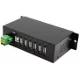 EXSYS EX-1596HMVS 6-portowy metalowy HUB USB 2.0 z zabezpieczeniem przeciwprzepięciowym 15 kV ESD (szyna DIN)