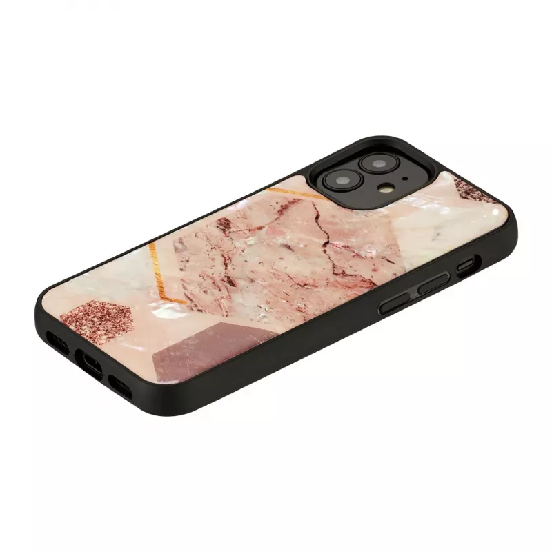 Etui ochronne iKins do Apple iPhone 12 mini — różowy wzór marmuru, cienkie dopasowanie
