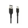 Pleciony kabel USB-C na USB-A 3m Czarny