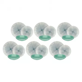 Zestaw obiadowy dla 6 osób Rose&Tulipani R18380TA18 ceramiczny motyw kwiatowy, 18 sztuk