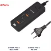 Ładowarka biurkowa CANYON H-10 PD 20W QC 3.0 18W 2USB-A 2USB-C Czarna