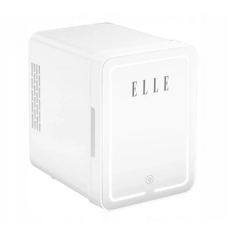 Mini lodówka z podświetlanym lusterkiem do makijażu Elle ESDAFX04WHEU 4 L biała