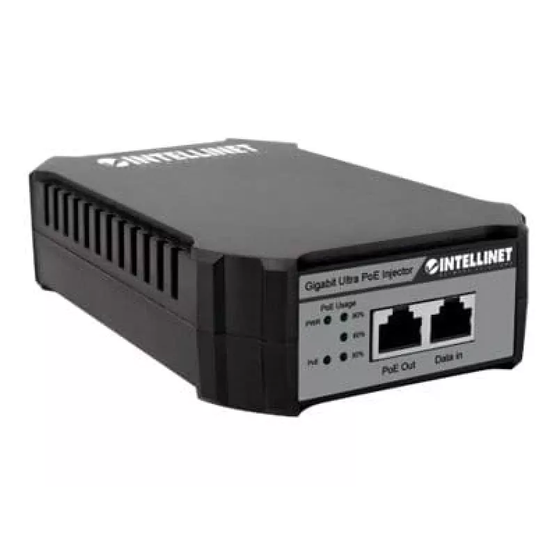 Intellinet Gigabit PoE++ Injector, jeden port 95 W, zgodny z IEEE 802.3bt (4PPoE), obudowa z tworzywa sztucznego, opcja montażu na ścianie