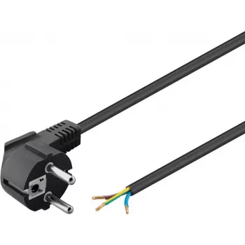 Uziemiony kabel zasilający kątowy Goobay do samodzielnego montażu, 1,8 m, Czarny (59572)