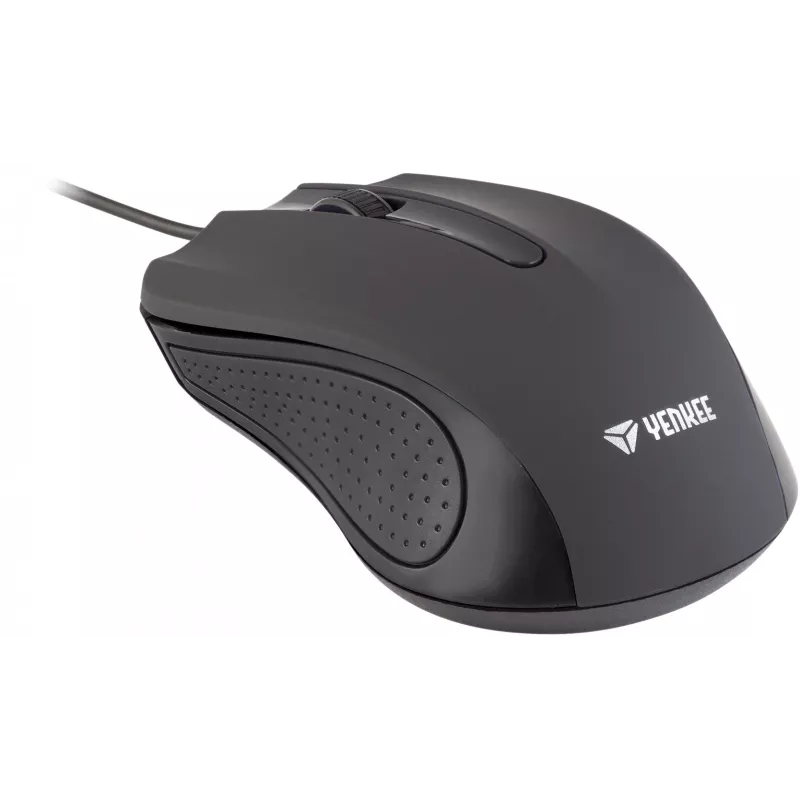 Przewodowa mysz USB, 3 przyciski, gumowana powierzchnia, 1000 DPI