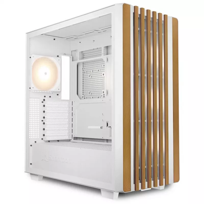 Sharkoon REBEL C70G RGB Full Tower Biały, Drewno