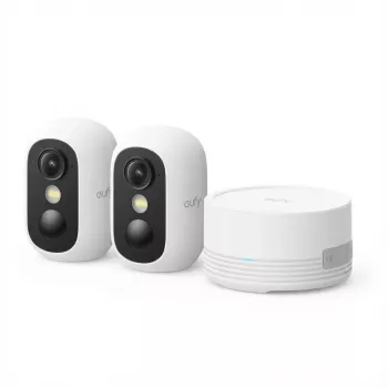 eufy eufyCam C35 - Zestaw 2 kamer - Sieciowa kamera monitorująca - Obszar zewnętrzny, wewnętrzny - odporna na warunki atmosferyczne - Kolor (dzień/noc) - 1920 x 1080 - 1080p - Audio - bezprzewodowa - Wi-Fi - Gle