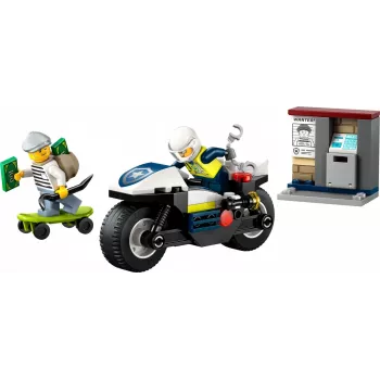 Zestaw LEGO City Pościg na motocyklu policyjnym 60455 — 65 elementów, 2 minifigurki, wiek 4+