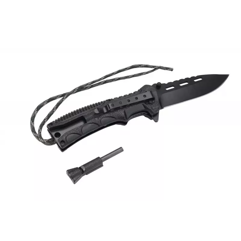 Nóż survivalowy AZYMUT Survival Fire Starter — nóż kempingowy z ostrzem stałym i zintegrowanym krzesiwem