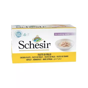 SCHESIR Filety z kurczaka w bulionie - mokra karma dla kota - 6x50g