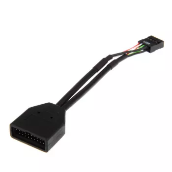 adapter kablowy USB 19-pin na USB 9-pin 0,15 m, czarny, No name ZUUS-173