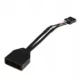 adapter kablowy USB 19-pin na USB 9-pin 0,15 m, czarny, No name ZUUS-173