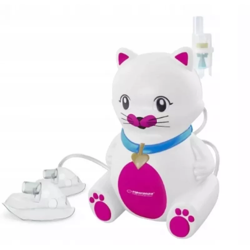 Stołowy nebulizator siateczkowy ESPERANZA ECN003 — przepływ powietrza 8 l/min, nebulizacja 0,4 ml/min, maks. napełnienie 10 ml, AC 220 V