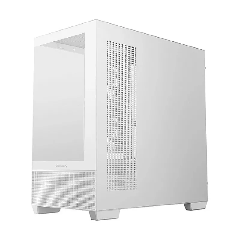 Obudowa PC Midi Tower DeepCool CG380 3F WH — Biała, 235×437×451 mm, obsługa 2,5 cala/3,5 cala, PSU na dole, 3 wentylatory 120 mm zainstalowane