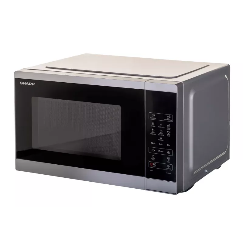 Kuchenka mikrofalowa Sharp YC-MS252AE-S, wolnostojąca, 900 W, 25 L, 11 poziomów mocy, sterowanie dotykowe, srebrna