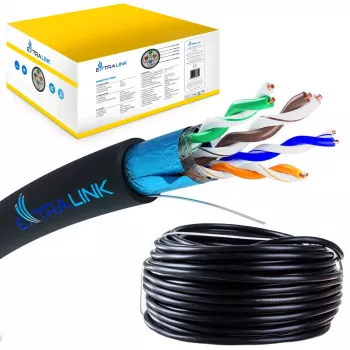Kabel sieciowy Extralink Skrętka CAT5E FTP (F/UTP) V2 Outdoor 305M Czarny