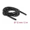 DeLOCK Wąż spiralny elastyczny 2 m x 12 mm czarny polietylen