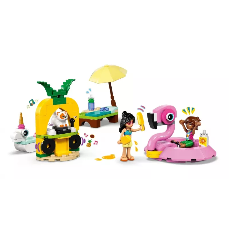 Zestaw konstrukcyjny LEGO Friends 42658 Pool Party z jednorożcem i flamingiem, postacie i akcesoria