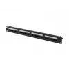 Patch panel 1U LANBERG PPUA-1024-B, 24 porty, Cat6a, U/UTP, 1U rack, głębokość 102 mm, metal, czarny