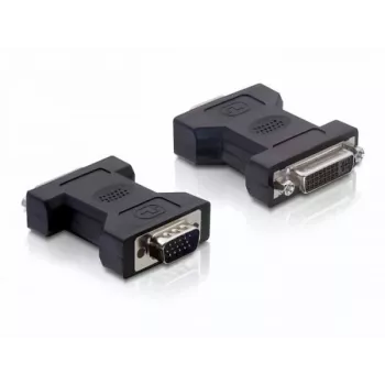 Delock - Adapter VGA - DVI-I (W) na HD-15 (VGA) (M) - śruby radełkowane (65017)