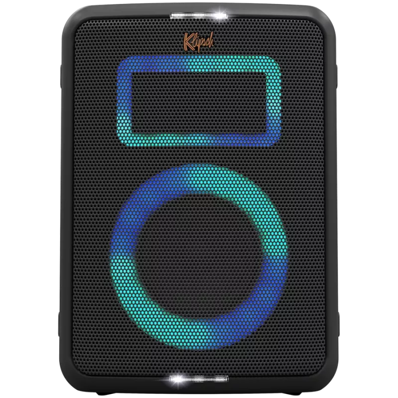 Głośnik imprezowy KLIPSCH Vegas — przewodowy i bezprzewodowy, woofer 13,3 cm, 49–20000 Hz, 95 dB, zasilany bateriami, czarny