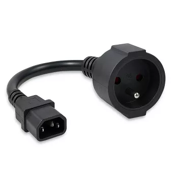 Zasilacz QOLTEC IEC 320 C14 na francuską wtyczkę, kabel 0,15 m