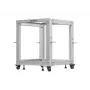 Otwarta szafa rack 19 cali LANBERG 12U, regulowana głębokość 600–1100 mm, szara