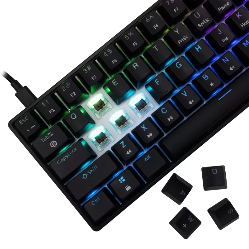 Klawiatura mechaniczna White Shark Shinobi-2 Czarny układ US z przełącznikami Brown