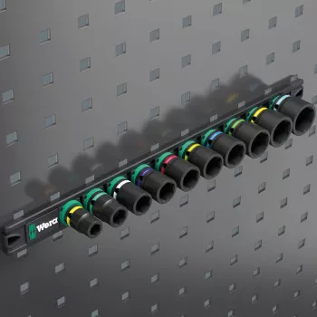 9607 Nuss-Magnetleiste B Impaktor 1 Steckschlüsseleinsatz-Satz 3/8 schwarz/grün, 10‑teilig, für Schlagschrauber