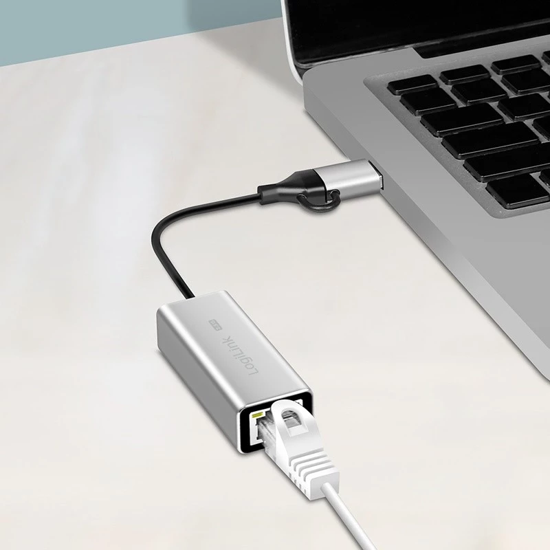 Adapter Ethernet USB-A/-C do 2,5G, szary