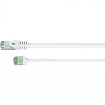 Ultra-elastyczny kabel krosowy Cat.8.1 cienki, U/FTP (biały, 5 metrów, bardzo krótka wtyczka)