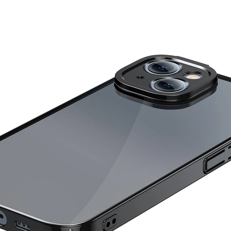 Zestaw przezroczystego etui z brokatem i szkła hartowanego Baseus do iPhone 14 Plus (czarny)