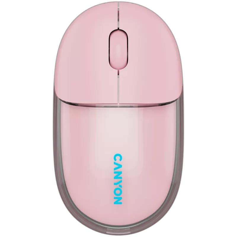 Mysz CANYON OnClick 24 BT/ Bezprzewodowa Przezroczysta/Różowa