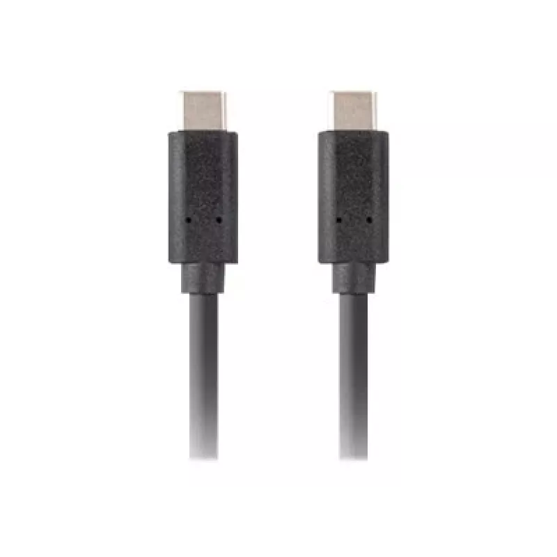 Kabel USB C na USB C LANBERG CA-CMCM-32CU-0010-BK — USB 3.2 Gen 2, 1 m, czarny, ładowanie 100 W, wideo 4K